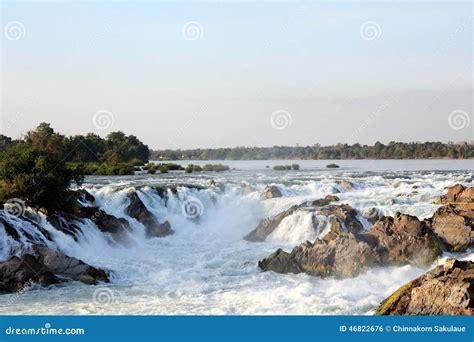 Khone Phapheng Waterfall In Laos Stock Photo | CartoonDealer.com #93950448