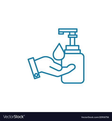 Hand hygiene linear icon concept hand hygiene Vector Image