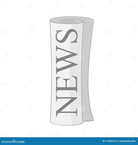 Newspaper roll icon stock vector. Illustration of press - 115881912