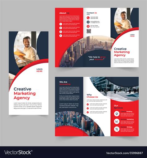 Professional business tri-fold brochure design Vector Image