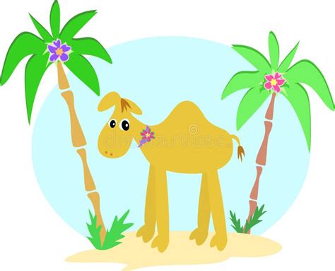 Camel and Palm Trees stock vector. Illustration of clip - 10433672