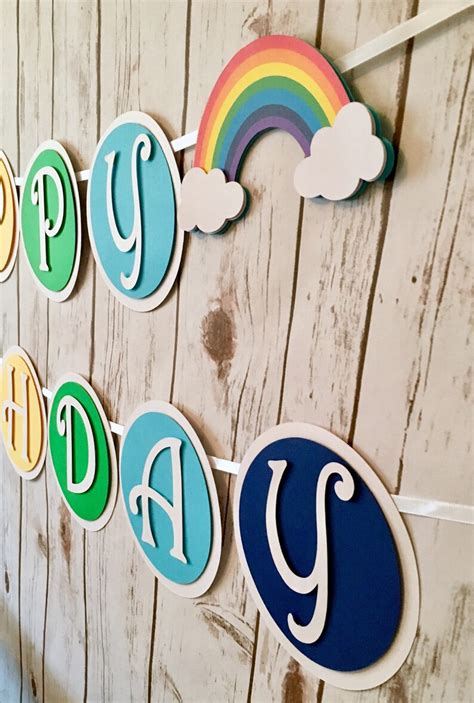 Rainbow Birthday Banner Rainbow Party Rainbow Decor ONE | Etsy