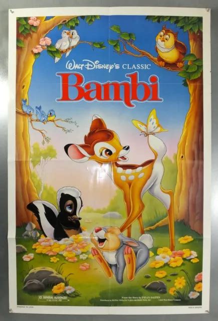 BAMBI - WALT Disney / Hardie Albright - Original American One Sheet Movie Poster $50.45 - PicClick