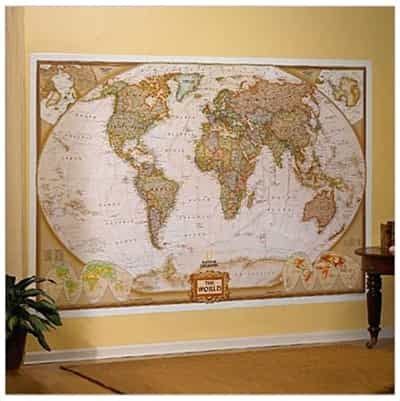 National Geographic Executive Political World Map Mural | Map murals, World map mural, Earth ...