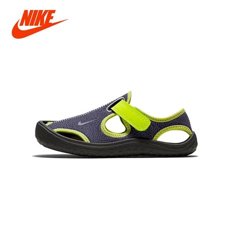 Original NIKE Summer Children Boys Sandals Toe Cap Leather Kids Sandals ...