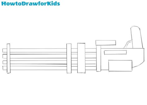 How to Draw a Minigun Easy