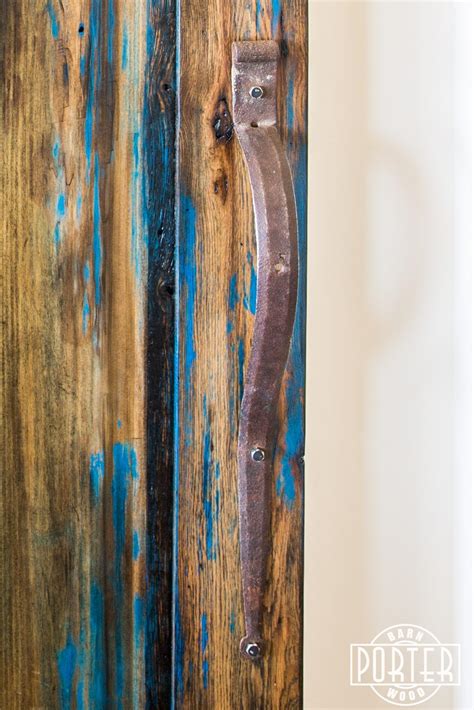 Blue Stained Sliding Door | Porter Barn Wood