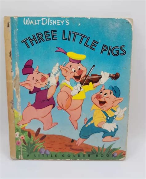 VINTAGE 1948 LITTLE Golden Book Walt Disney's Three Little Pigs Book As IS $1.99 - PicClick