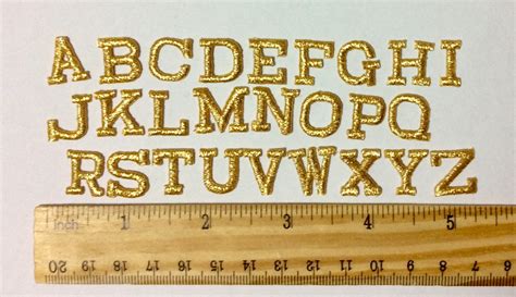 Iron on Embroidered Letters Gold Embroidery Applique Letters Craft Supplies Diy Machine ...