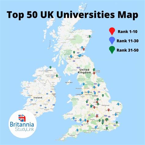 Top UK Universities Map - 2022 Rankings and League Table