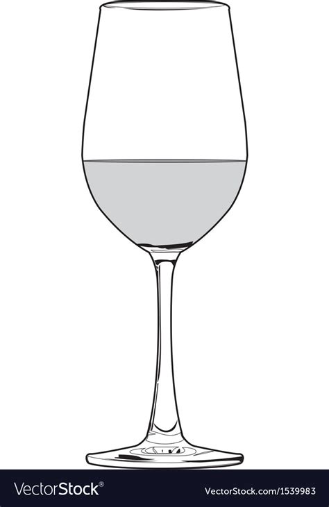 Glass wine outline Royalty Free Vector Image - VectorStock