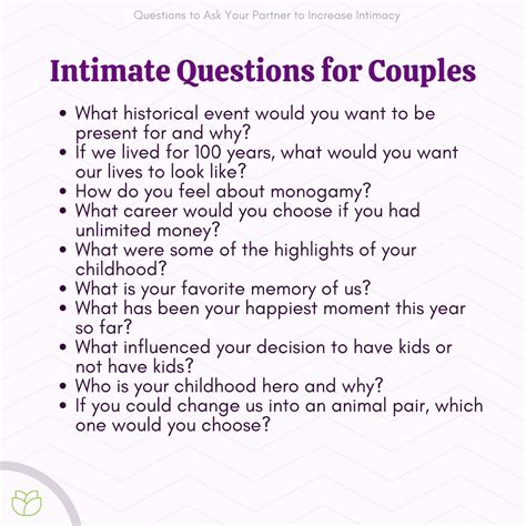 50 Questions to Increase Intimacy