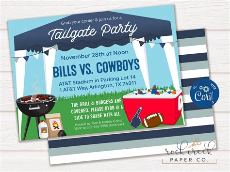 Tailgate Party Invitation Tailgating Party Football Watch | Etsy