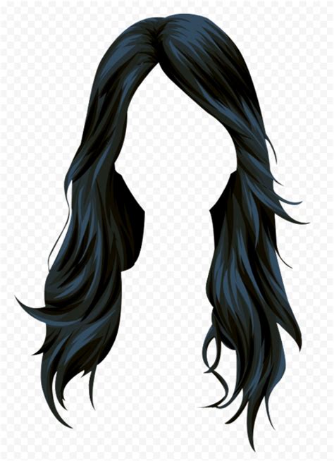 HD Black Stardoll Cartoon Anime Long Hair PNG | Citypng