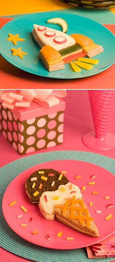 lots of cute sandwich ideas! | Good Eats | Pinterest | Sandwich ideas, Funny food and Kid foods