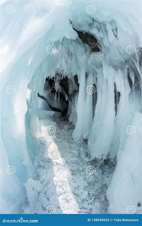 Ice cave on Lake Baikal stock image. Image of eastern - 138930633