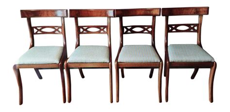 Early 20th Century English Regency Mahogany Dining Side Chairs - Set of ...