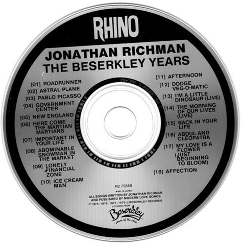 Jonathan Richman CD Authentic Vintage 1986 Jonathan Richman - Etsy