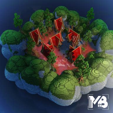 Red Medieval Mountain Lobby | Chunkfactory