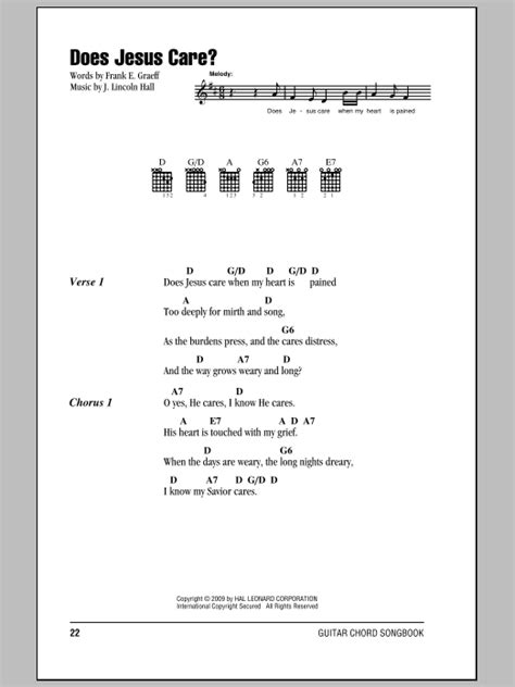 Does Jesus Care? by Frank E. Graeff - Guitar Chords/Lyrics - Guitar Instructor