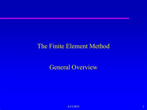 The Finite Element Method