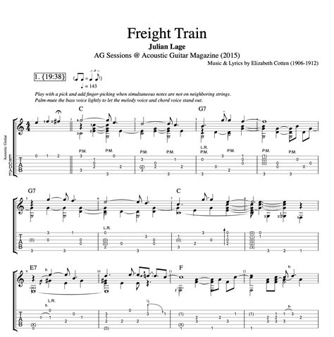 "Freight Train" (Acoustic Guitar Magazine) · Julian Lage || Guitar: Tab ...