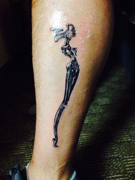 My husbands Korn microphone stand (HR Giger) tattoo done by Andy Shou | tattoo ideas | Pinterest ...