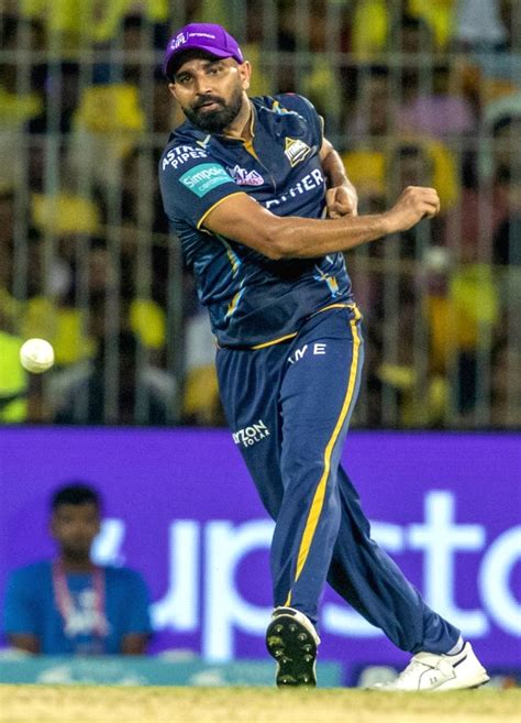 : Chennai : GT's Mohammed Shami during the IPL 2023 first qualifier match