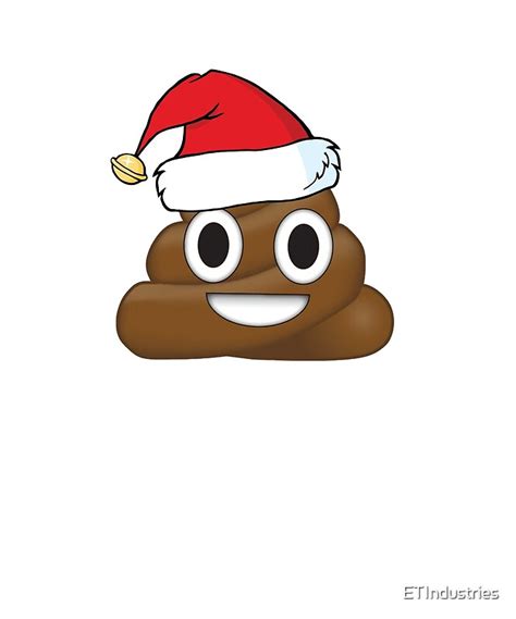 "Funny Christmas Poop Emoji wearing a Santa hat" by ETIndustries | Redbubble