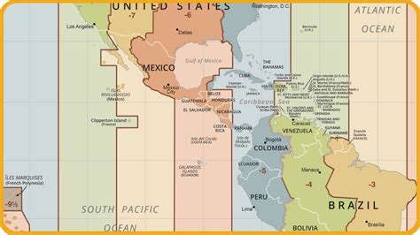 Central America Time Zone Map ️