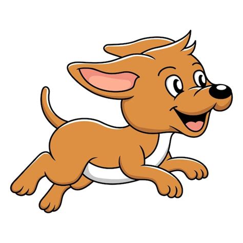 Premium Vector | Cute little dog running vector cartoon illustration