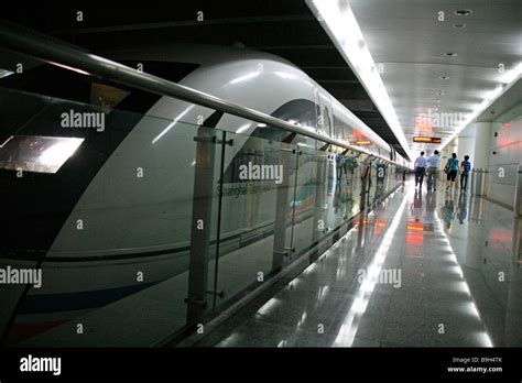 China, Shanghai. Maglev Train in Shanghai Pudong Airport Stock Photo ...