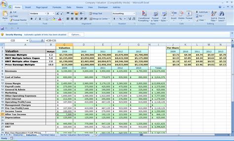 Microsoft excel template - mainhard