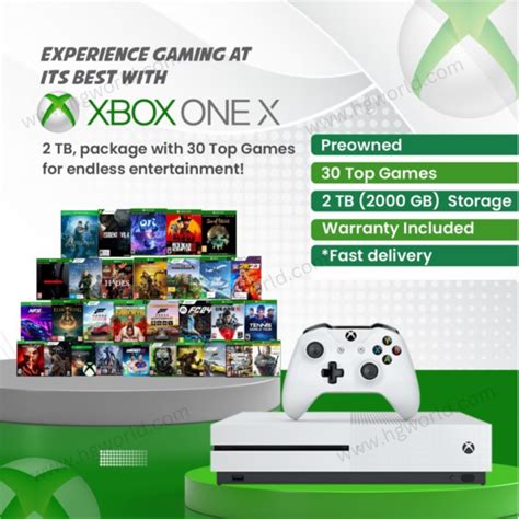 Pre-Owned |Microsoft Xbox One X | 2 TB (2000 GB) Gaming Console | 30 Best Games Bundle | All ...