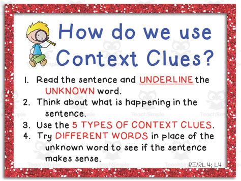 Context Clues Anchor Chart by Teach Simple