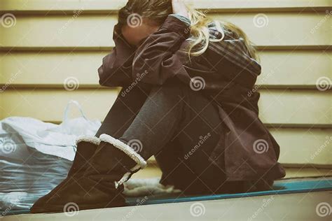 Homeless Young Teen Taking Shelter Stock Photo - Image of danger, desperate: 100899168