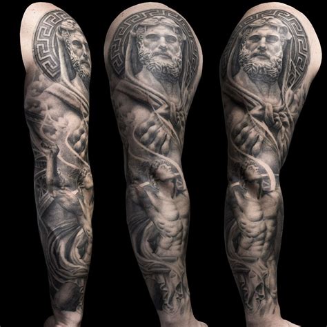 Greek God full sleeve tattoo for men part 1 by Steve Toth | Greek ...