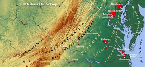 Map of the Commonwealth of Virginia, USA - Nations Online Project