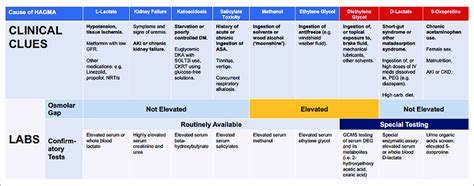 Clinical clues and laboratory testing for causes of HAGMA. | Download Scientific Diagram