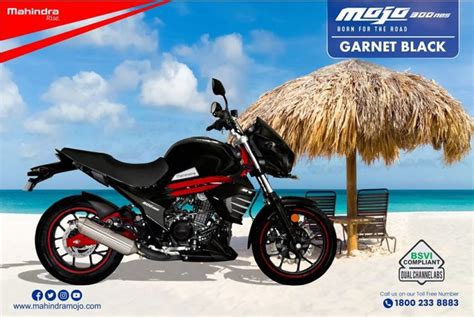 BS6 Mahindra Mojo 300 ABS Garnet Black colour revealed, launch soon