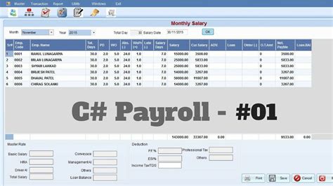 C# - Mini Payroll Application - #01- Make Own Payroll Software - YouTube