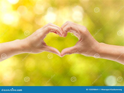 Hands of a Couple Forming a Heart Shape Stock Image - Image of green, gesture: 103098641