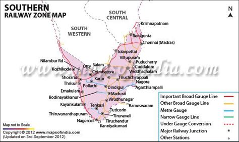 Southern Railway Zone India Map