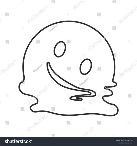 Melting Face Line Social Media Emoji Stock Vector (Royalty Free) 2115741746 | Shutterstock