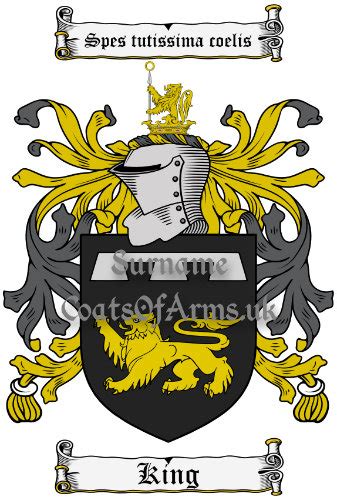 King (England) Coat of Arms (Family Crest) Image Download