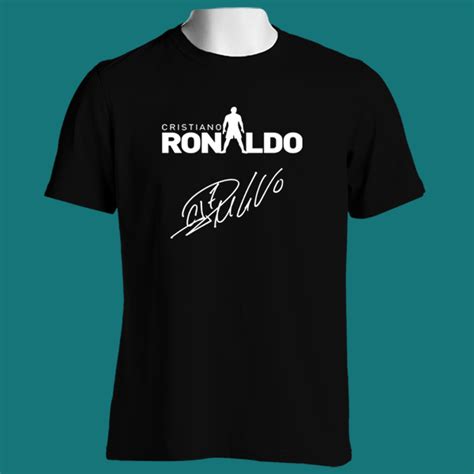 Real Madrid CRISTIANO RONALDO Signature Silhouette Color T-Shirt | Tee Space Custom