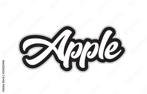 black and white apple hand written word text for typography logo design Stock Vector | Adobe Stock