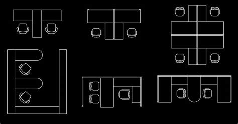 Office table cad block dwg free 2d - CAD Blocks DWG