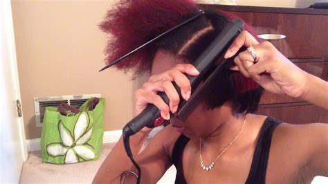 Natural Hair: Flat Iron Routine - YouTube