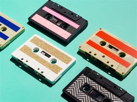 Free Photo | Multicolored vivid cassette tape collection